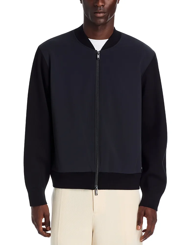 Sweater Combo Zip Bomber Jacket by Theory