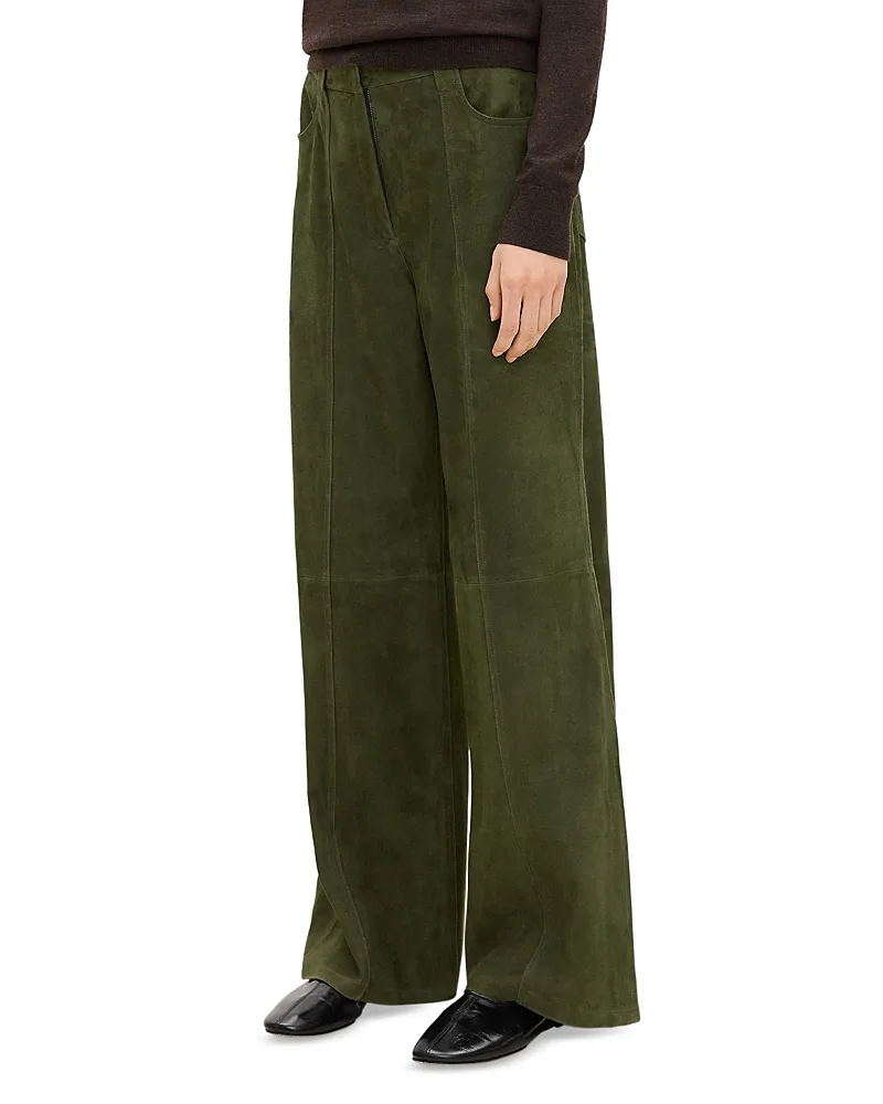 High Rise Suede Wide Leg Jeans by Theory