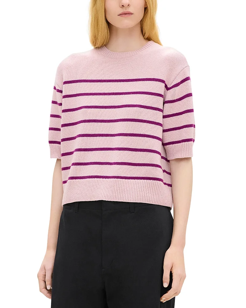 Cropped Cashmere Crewneck Sweater Tee by Theory