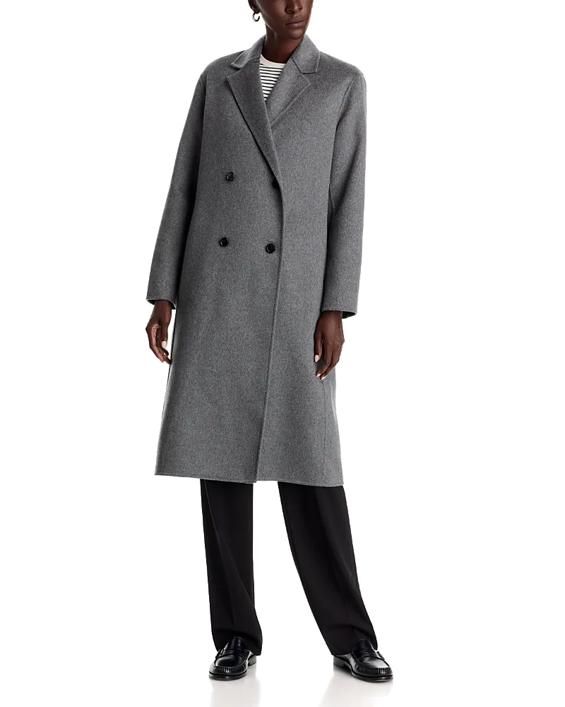Suffolk Double Breasted Coat in Cashmere by Theory