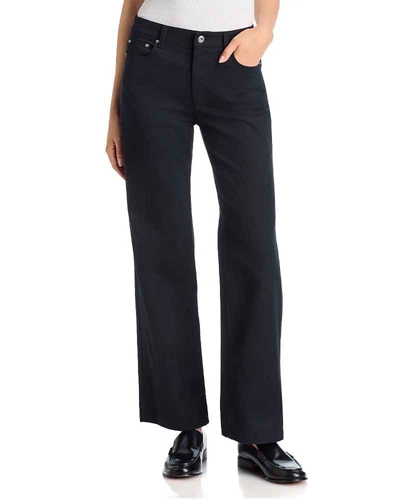 High Rise Brushed Slim Straight Jeans by Theory