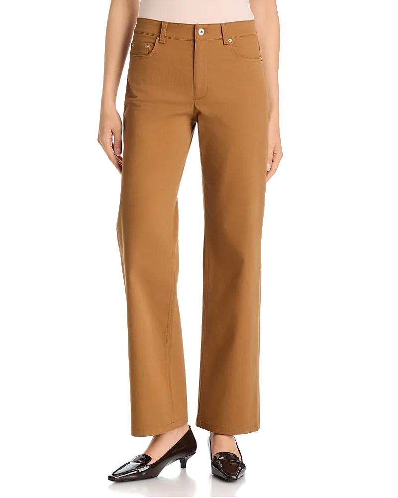High Rise Brushed Slim Straight Jeans