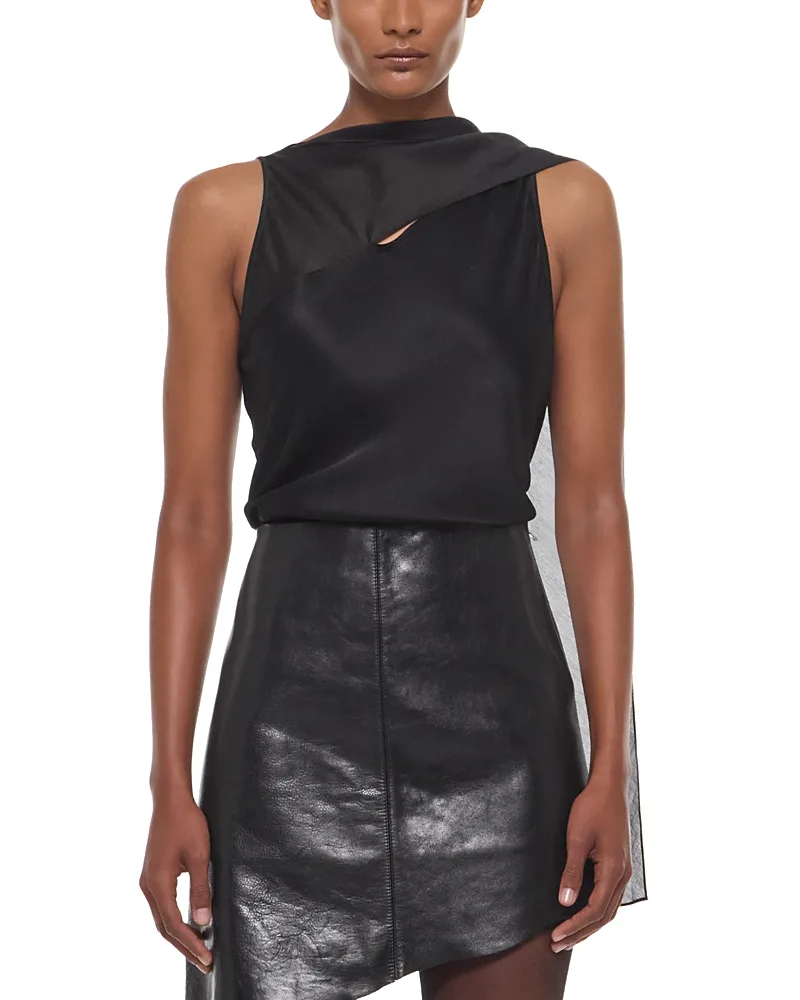 Silk Asymmetric Scarf Top by Helmut Lang