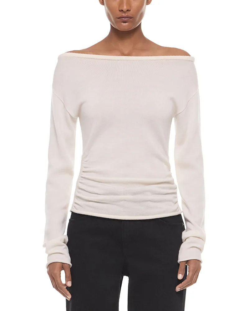 Wool Off-the-Shoulder Sweater by Helmut Lang