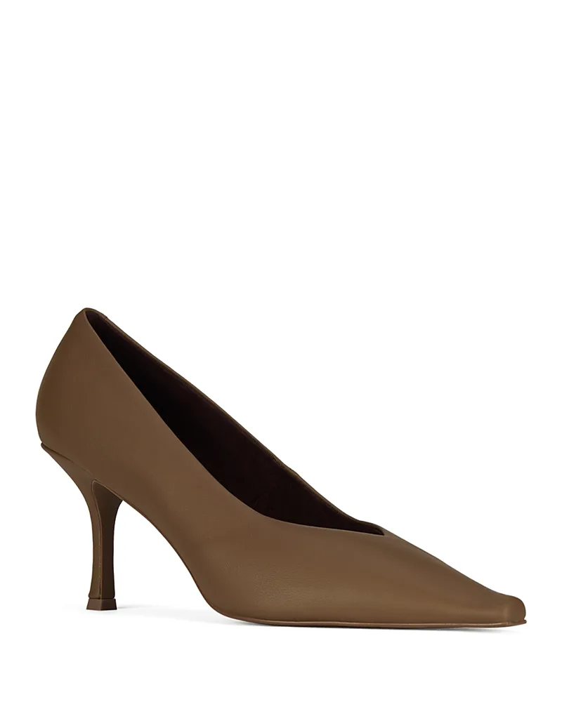 Leather Pointed Toe Stiletto Pumps