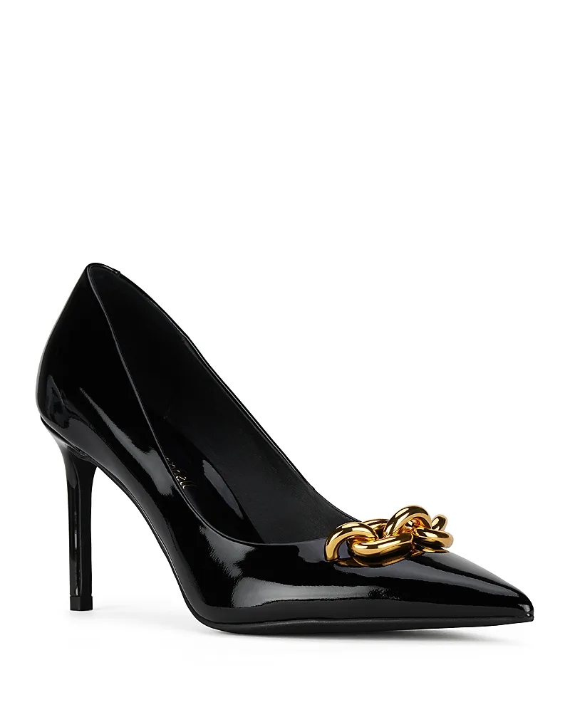 Nikia Patent Chain Detail Pumps by Jeffrey Campbell