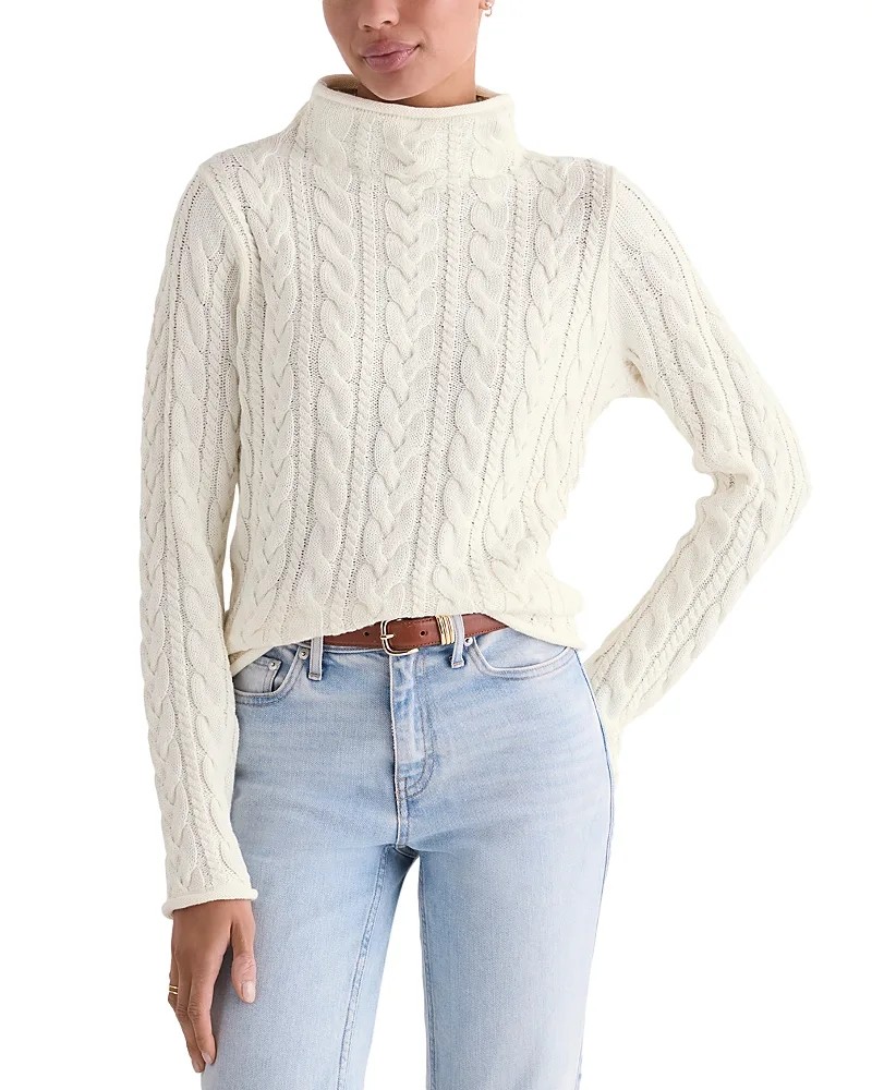 Mock Neck Cotton Knit Sweater by Vineyard Vines