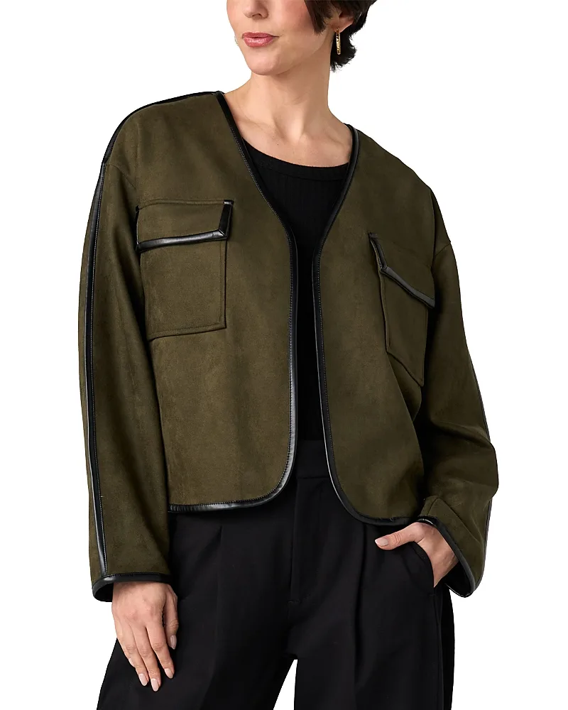 Collarless Open Front Jacket by Liverpool Los Angeles