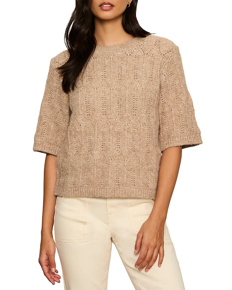 Pointelle Knit Sweater Tee