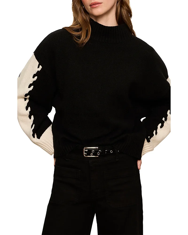 Color Blocked Mock Neck Sweater by Sanctuary