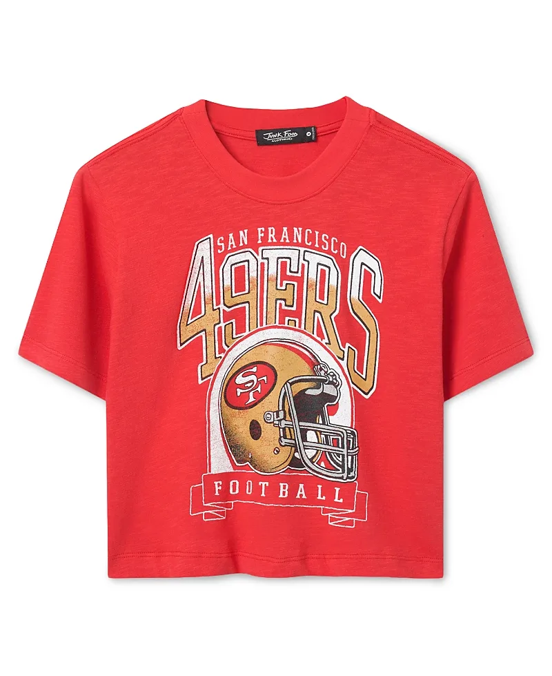 San Francisco 49ers Helmet Mock Neck Crop Tee