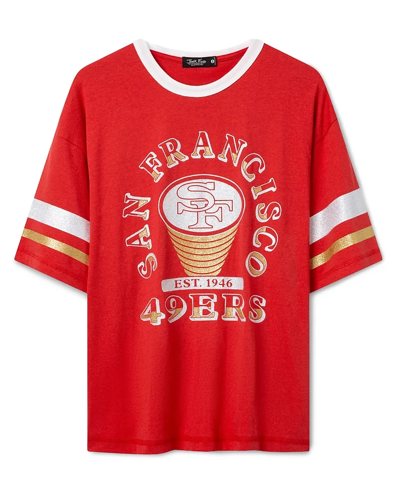 San Francisco 49ers Glitter Boxy Ringer by Junk Food
