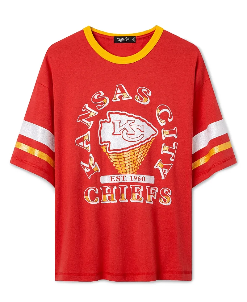 Kansas City Chiefs Glitter Boxy Ringer by Junk Food