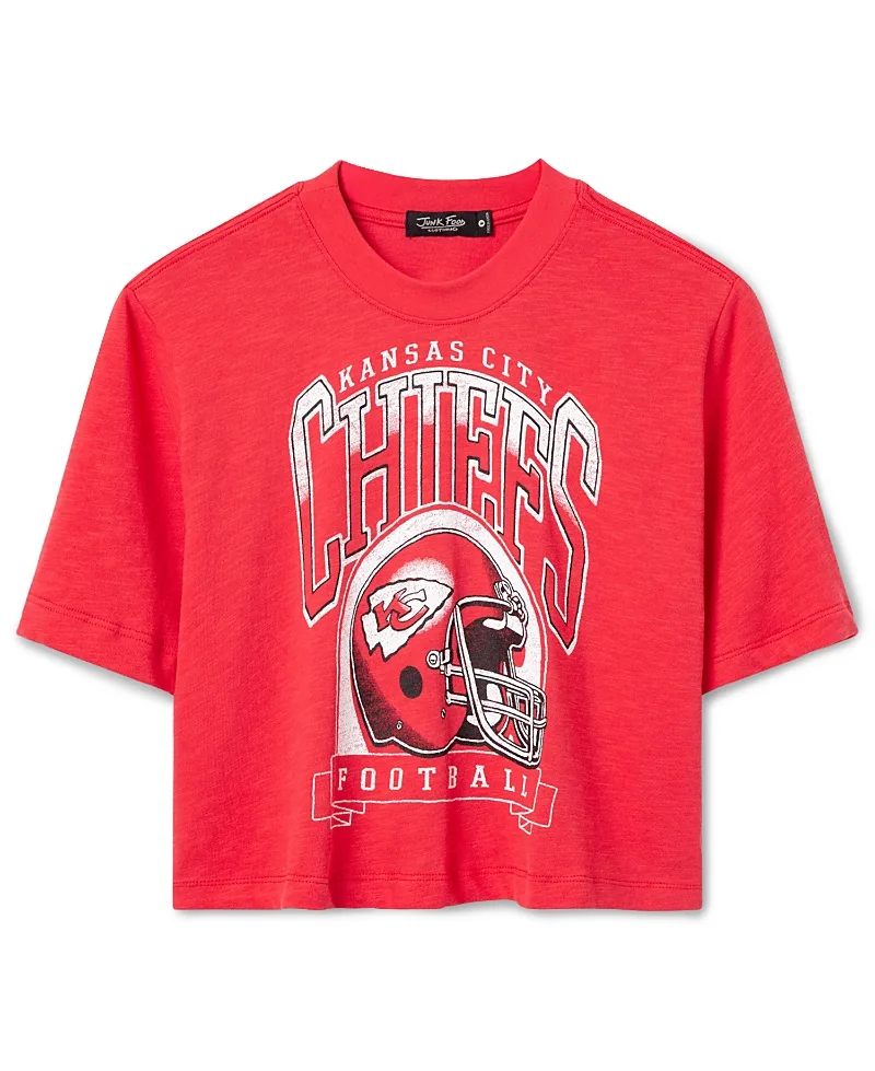 Kansas City Chiefs Helmet Mock Neck Crop Tee by Junk Food