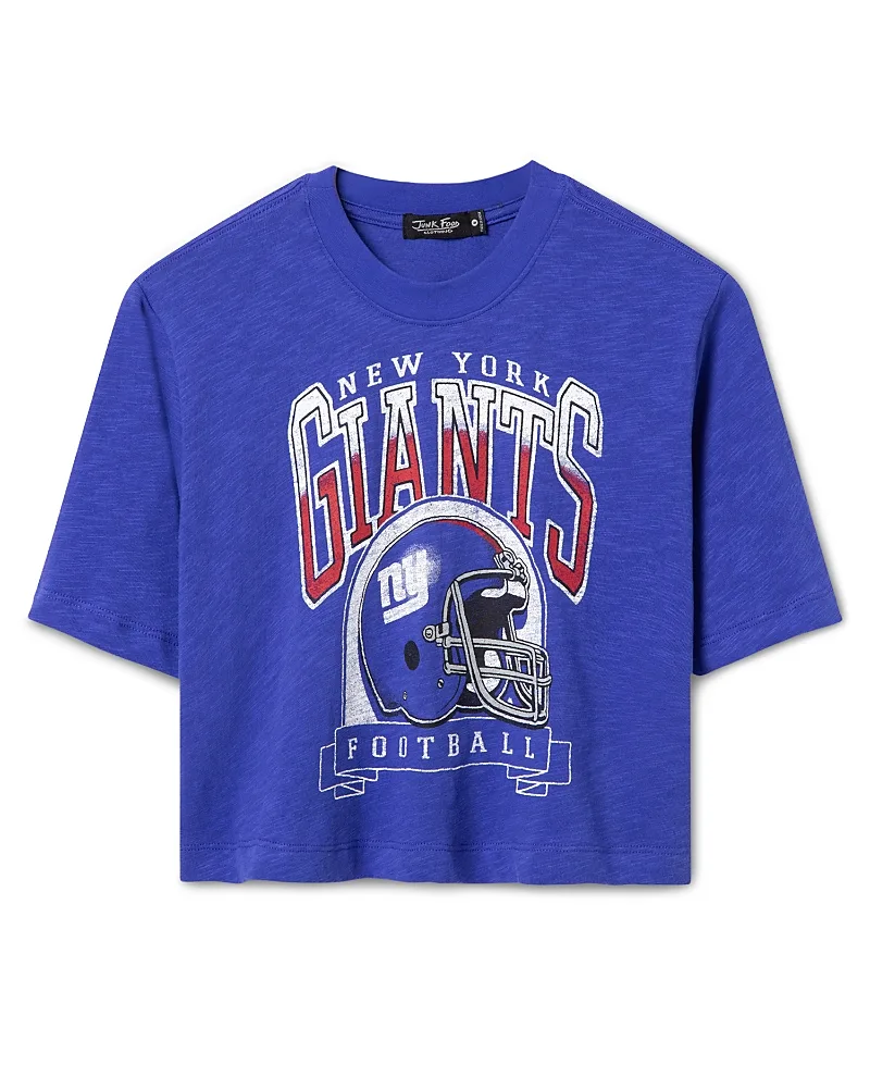 New York Giants Helmet Mock Neck Crop Tee by Junk Food