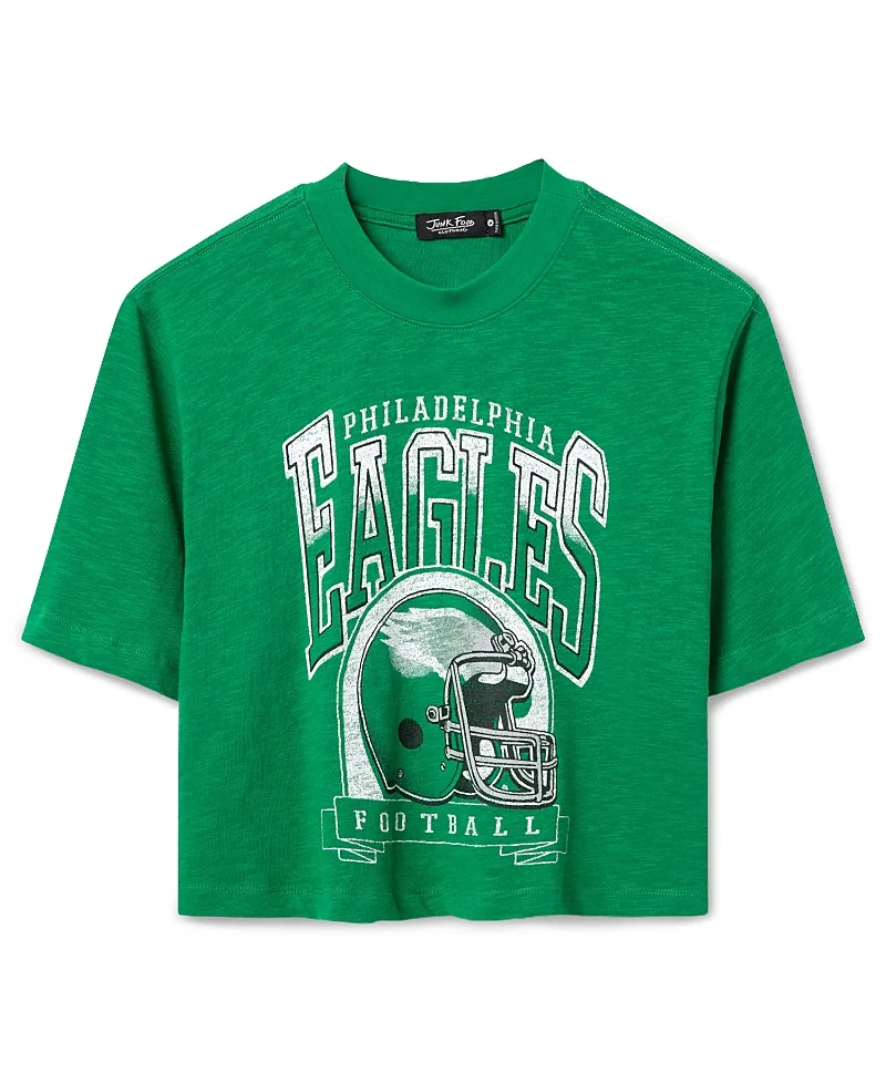 Philadelphia Eagles Helmet Mock Neck Crop Tee by Junk Food