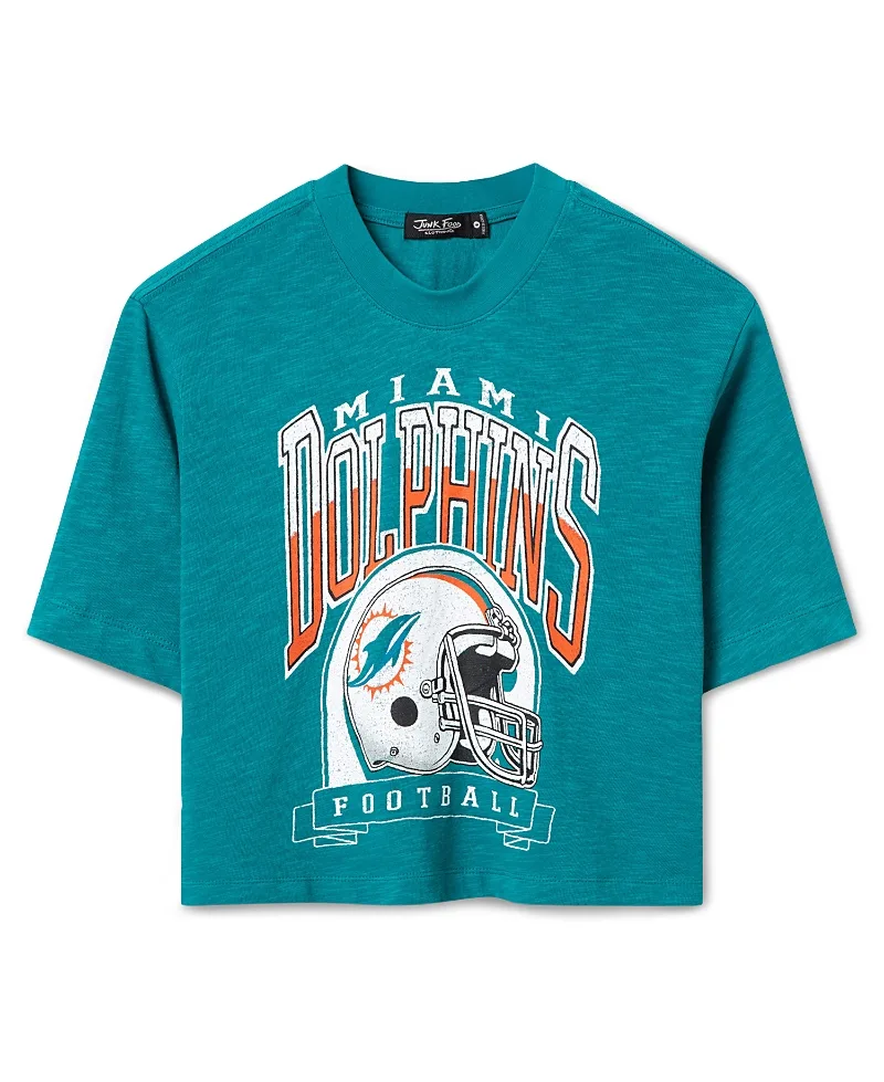 Miami Dolphins Helmet Mock Neck Crop Tee by Junk Food
