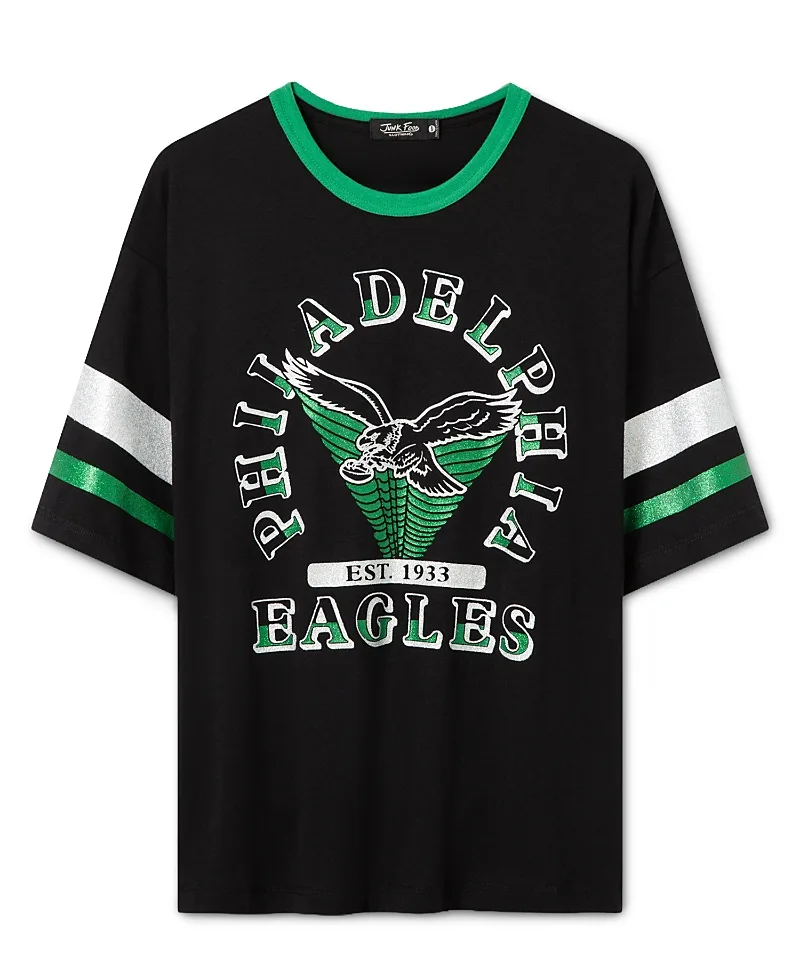 Philadelphia Eagles Glitter Boxy Ringer by Junk Food