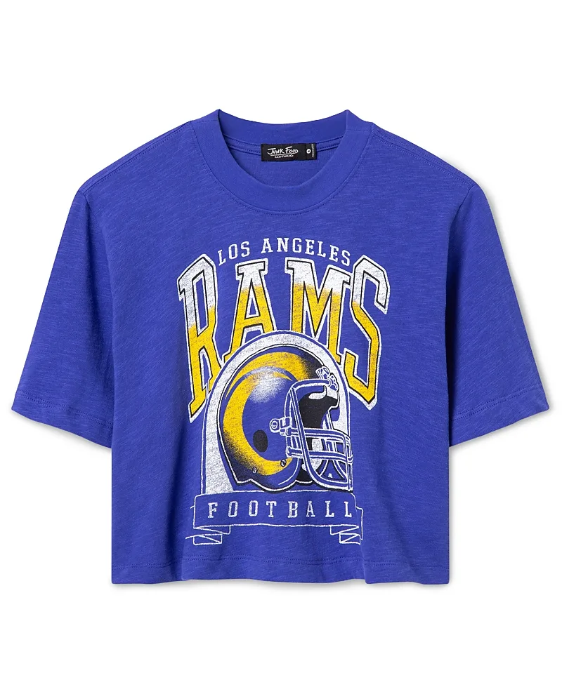 Los Angeles Rams Helmet Mock Neck Crop Tee by Junk Food