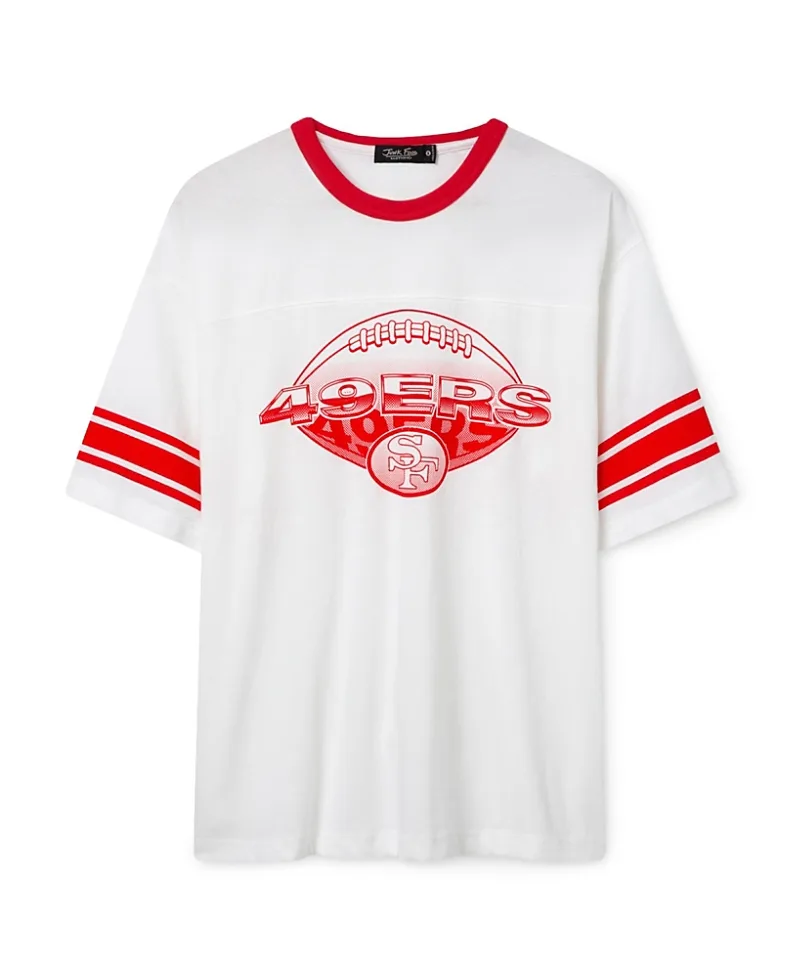 NFL San Francisco 49ers Oversized Striped Ringer Tee by Junk Food