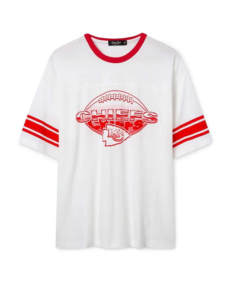 NFL Kansas City Chiefs Oversized Striped Ringer Tee by Junk Food