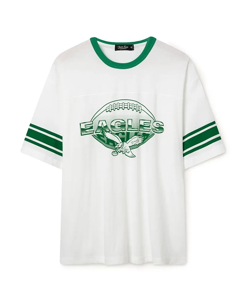 NFL Philadelphia Eagles Oversized Striped Ringer Tee by Junk Food