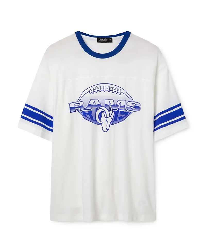 NFL Los Angeles Rams Oversized Striped Ringer Tee by Junk Food