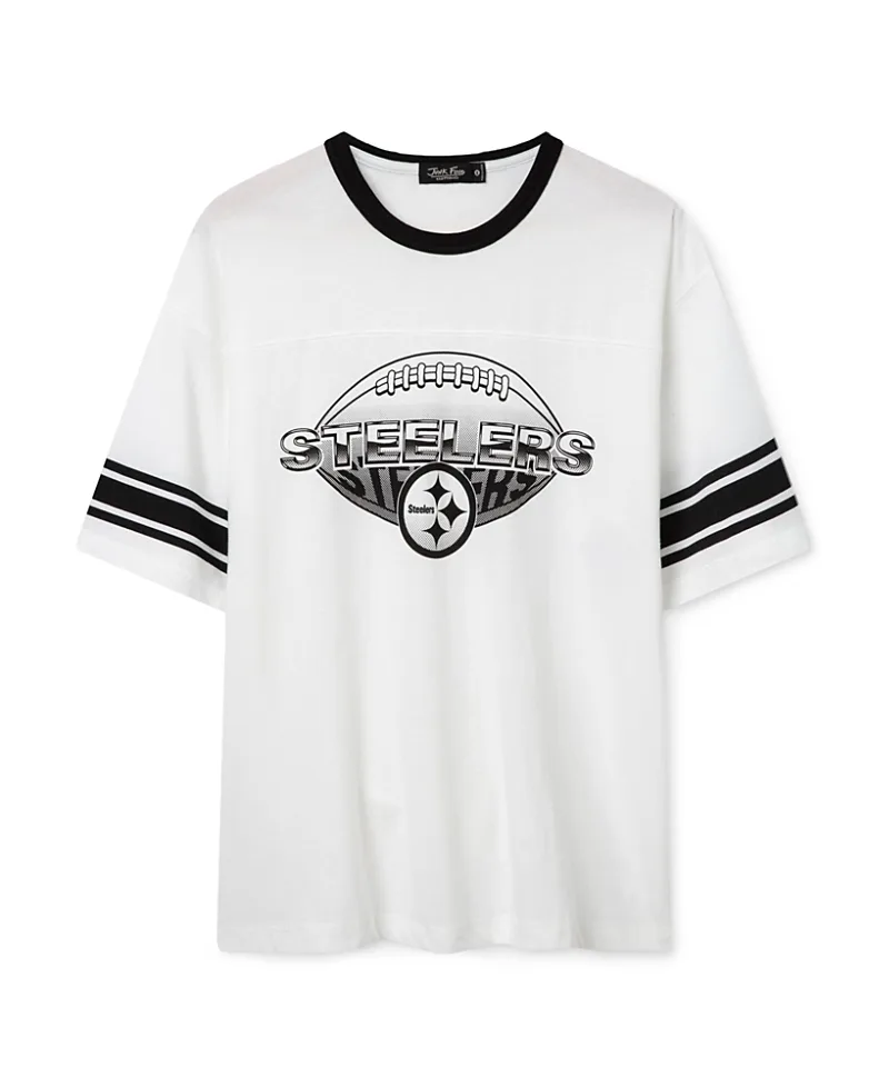 NFL Pittsburgh Steelers Oversized Striped Ringer Tee by Junk Food