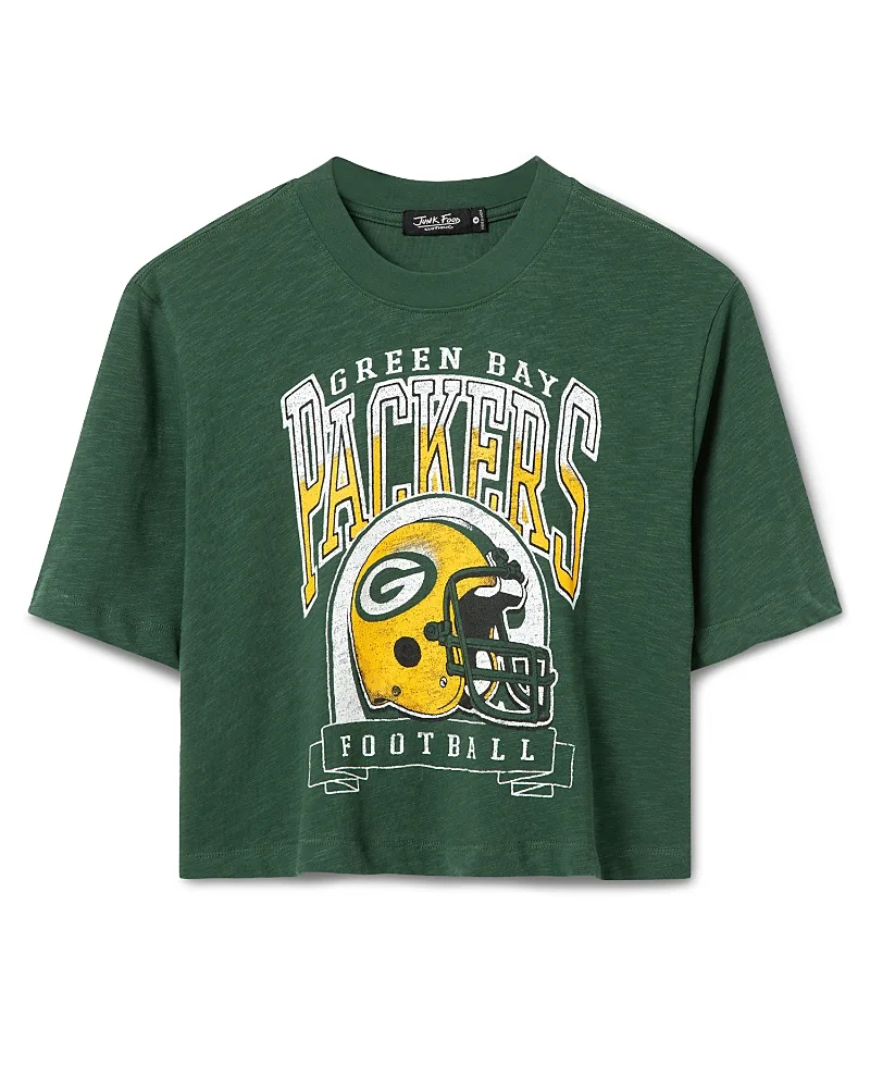 Green Bay Packers Helmet Mock Neck Crop Tee by Junk Food