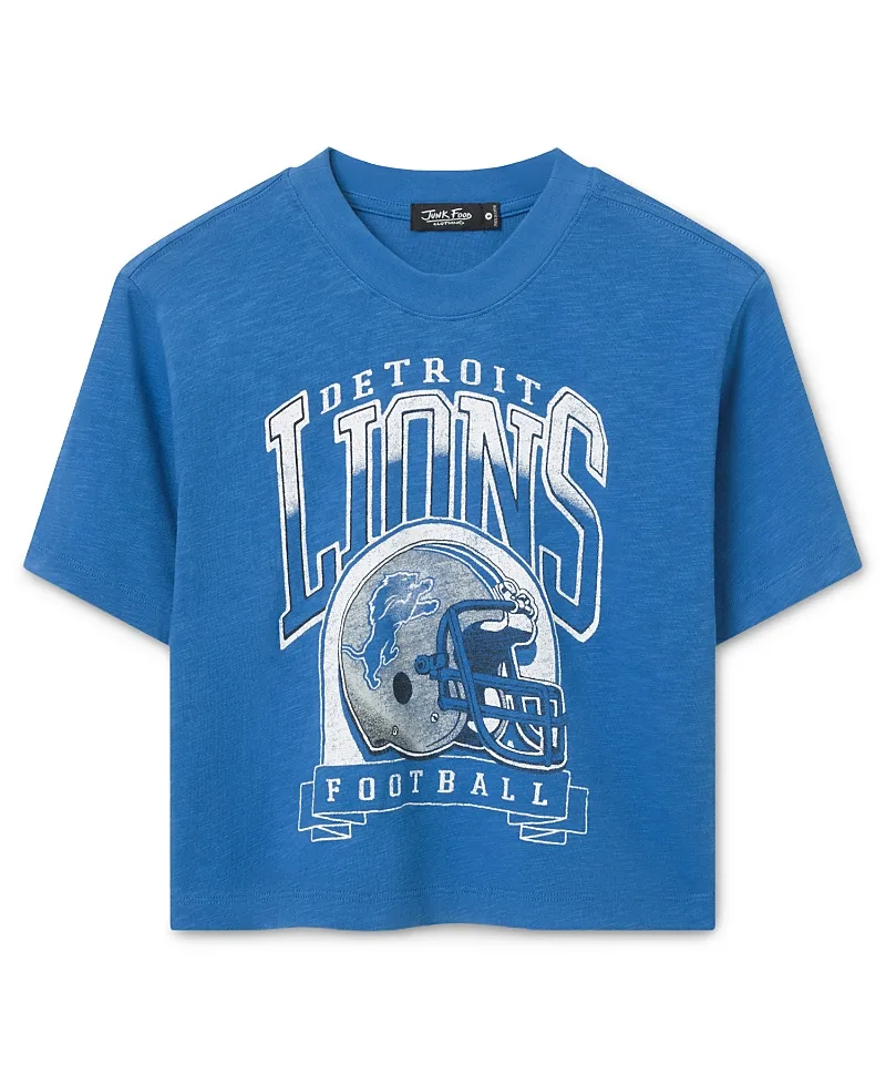 Detroit Lions Helmet Mock Neck Crop Tee by Junk Food
