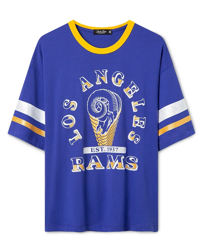 Los Angeles Rams Glitter Boxy Ringer by Junk Food
