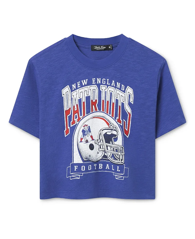 New England Patriots Helmet Mock Neck Crop Tee by Junk Food