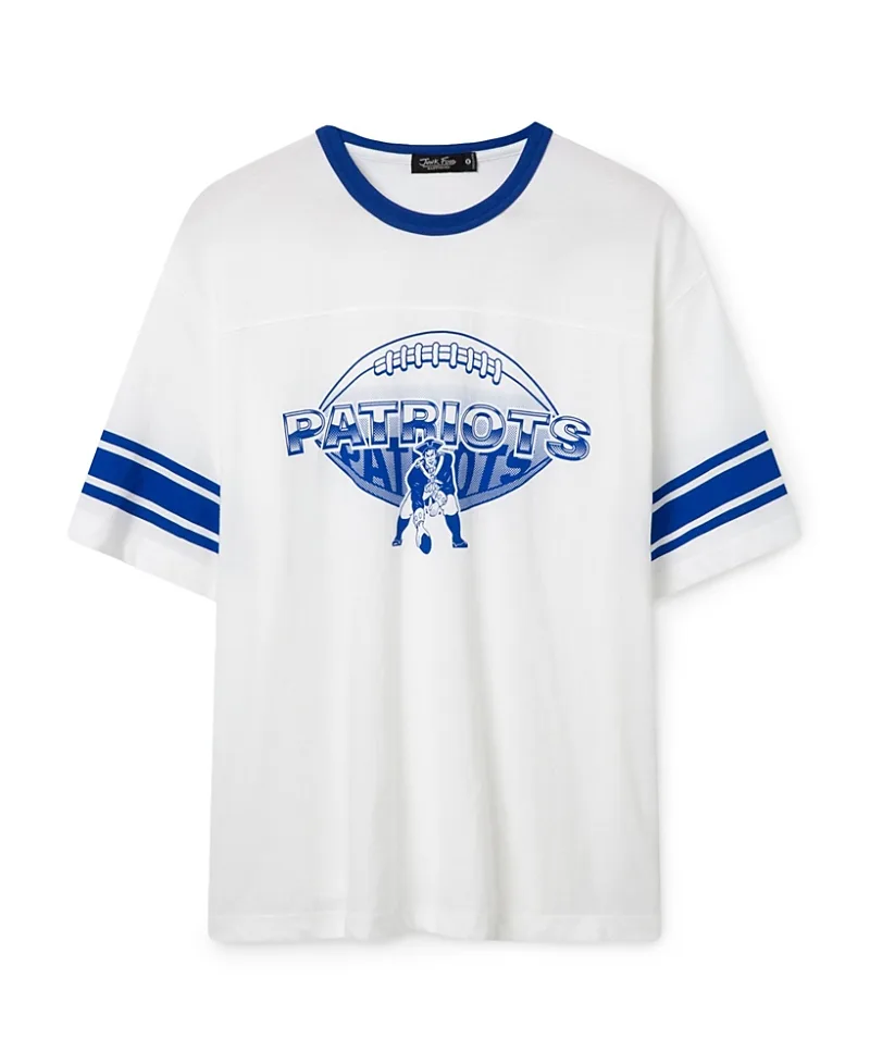 NFL New England Patriots Oversized Striped Ringer Tee by Junk Food