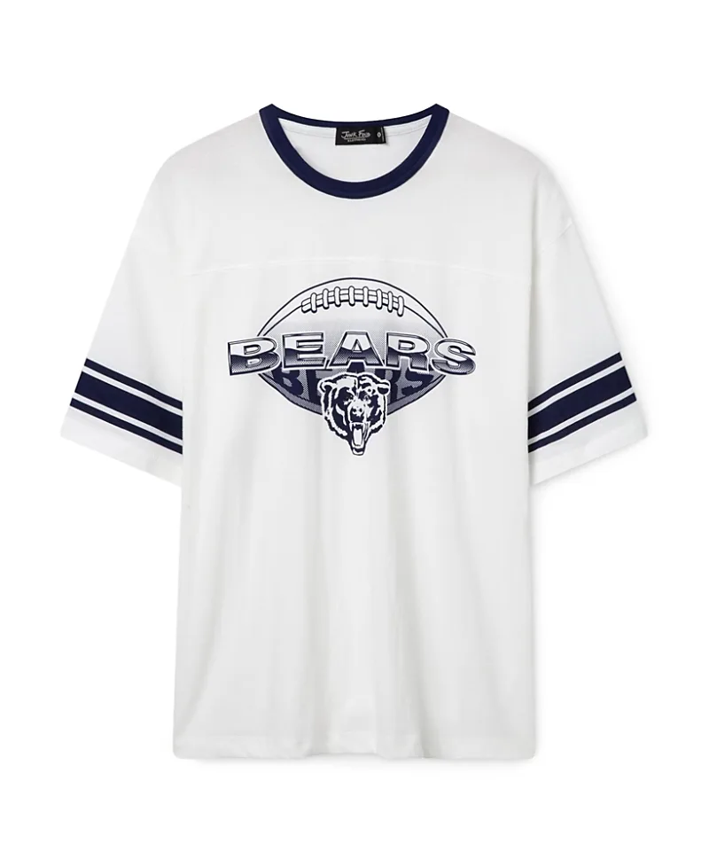NFL Chicago Bears Oversized Striped Ringer Tee by Junk Food