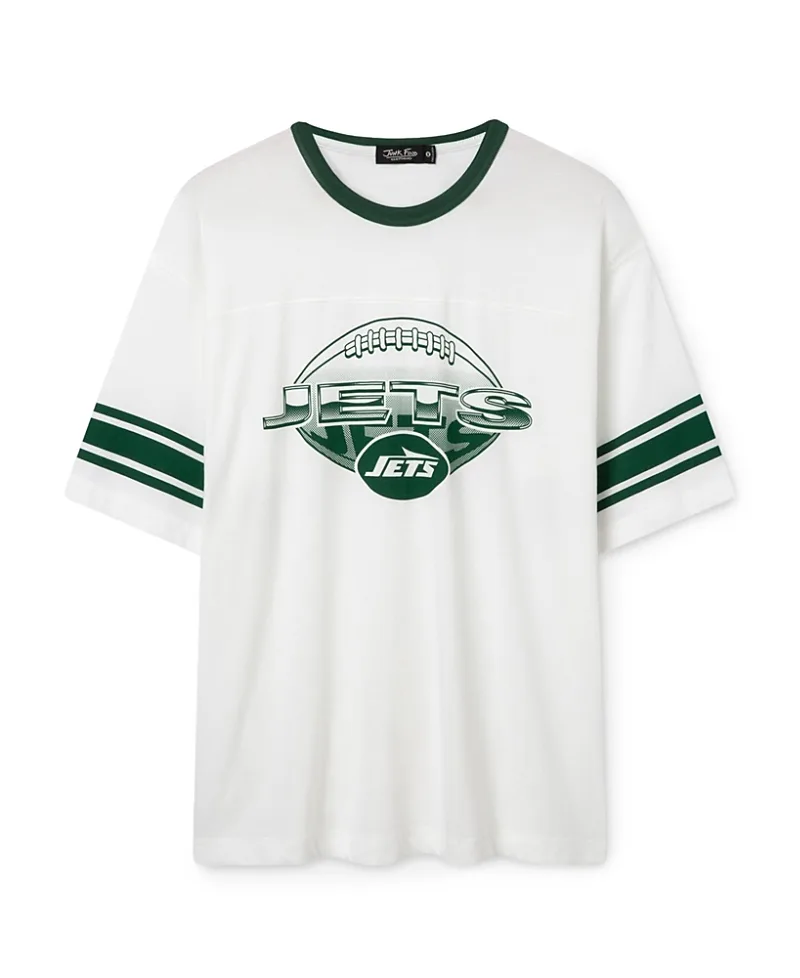 NFL New York Jets Oversized Striped Ringer Tee by Junk Food