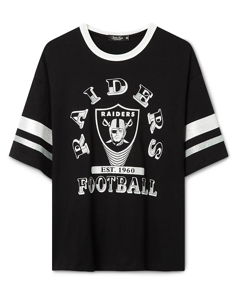 Las Vegas Raiders Glitter Boxy Ringer by Junk Food