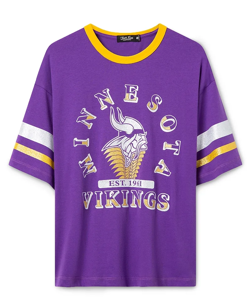 Minnesota Vikings Glitter Boxy Ringer by Junk Food