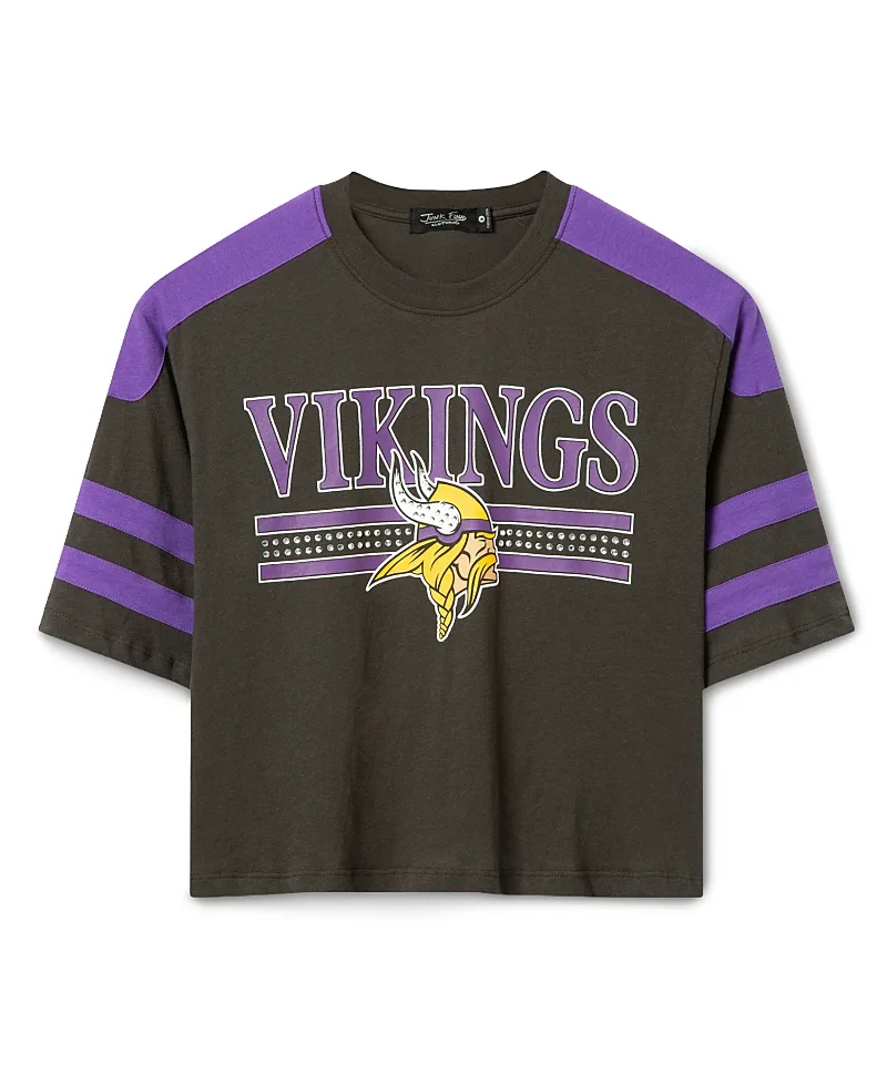Minnesota Vikings Striped Bling Crop Tee by Junk Food