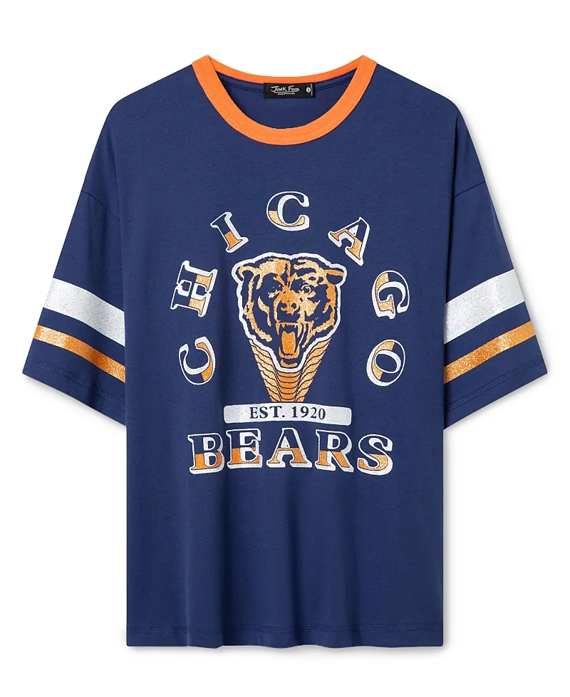 Chicago Bears Glitter Boxy Ringer by Junk Food