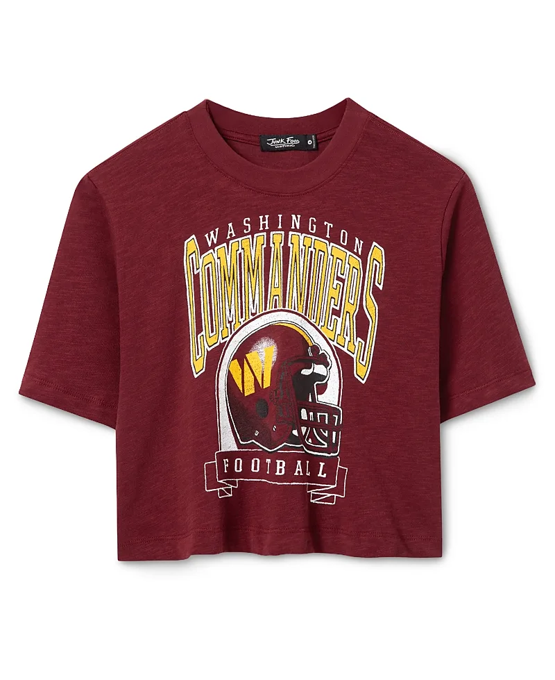 Washington Commanders Helmet Mock Neck Crop Tee by Junk Food