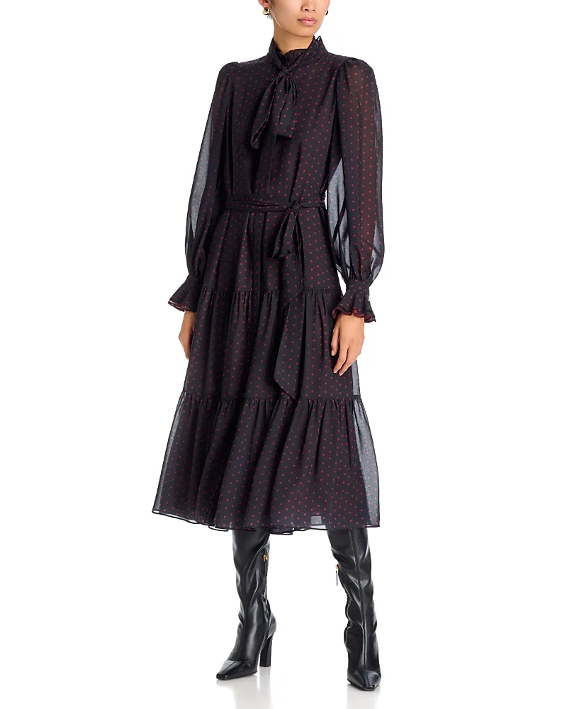 Erin Printed Tie Waist Midi Dress by Kobi Halperin