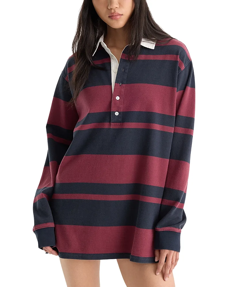 The Knit Rugby Cotton Mini Dress by GOOD AMERICAN