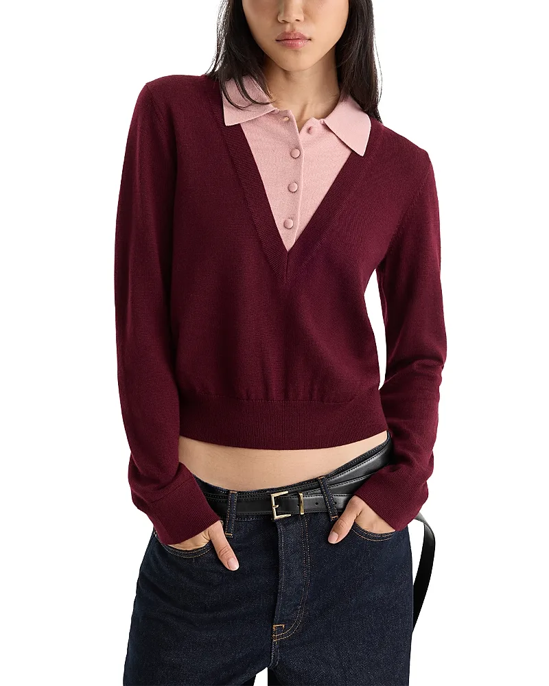 The Merino Wool Two in One Sweater by GOOD AMERICAN