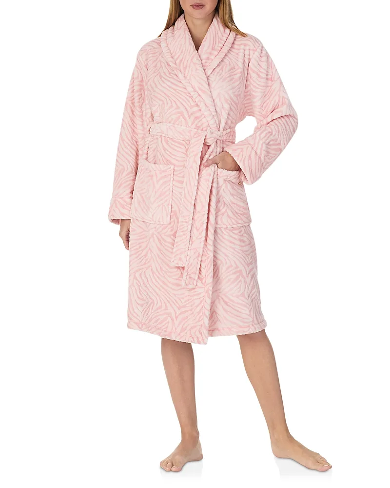 Two Tone Burn Out Plush Wrap Robe