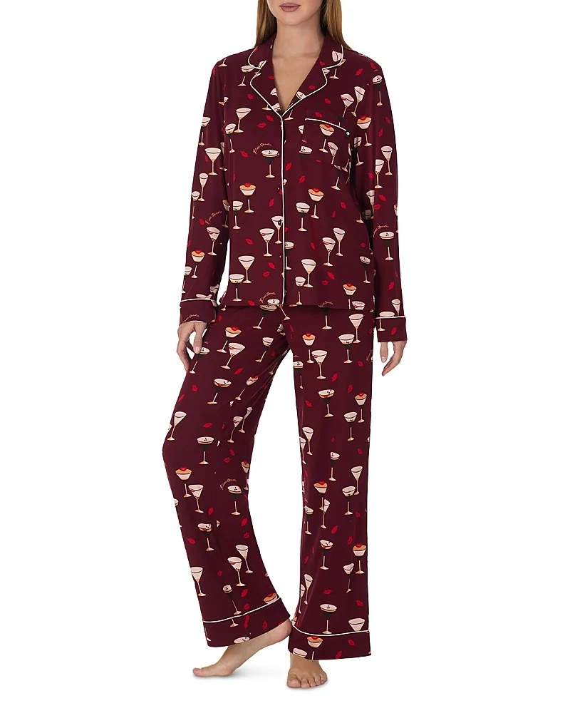 Brushed Jersey Notch Collar Pajama Set by kate spade