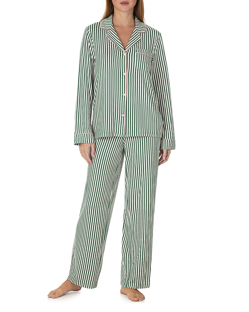 Brushed Sweater Knit Notch Collar Pajama Set