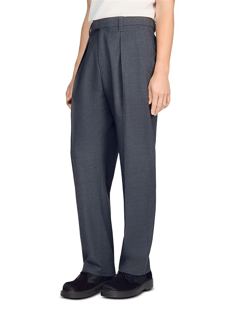 Gerard Wool Wide Leg Trousers by Sandro