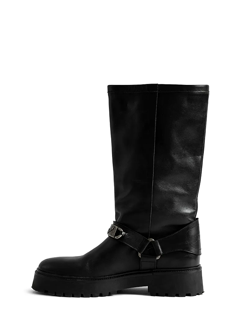 Angie Leather Biker Boots by Zadig & Voltaire