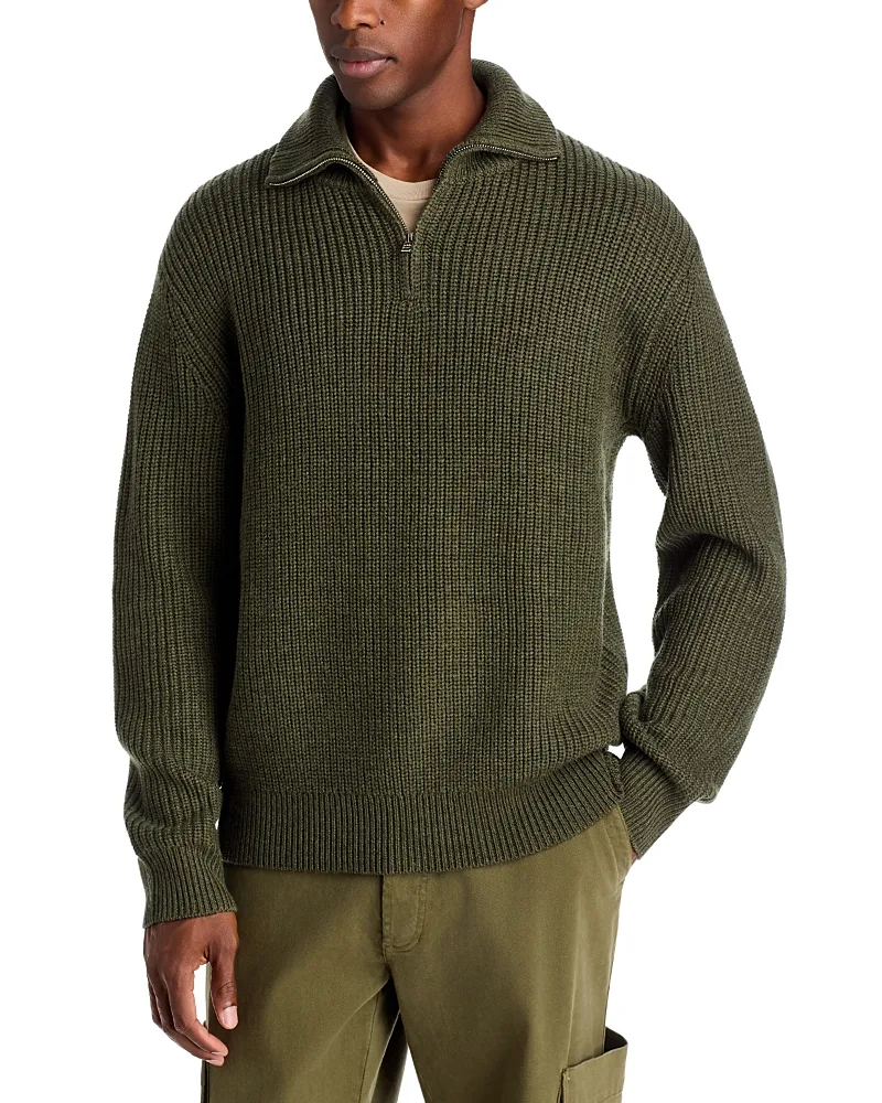 Rib Knit Quarter Zip Sweater by A.P.C.
