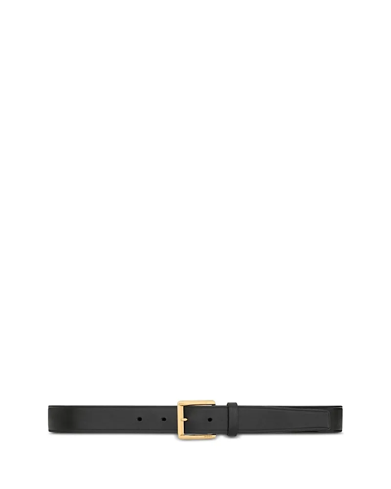 Rectangular Buckle Belt in Leather by Saint Laurent